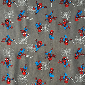 Tecido Do Homem Aranha Com Fundo Cinza 