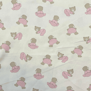 Tecido De Ursinhos Com Pijama Rosa 