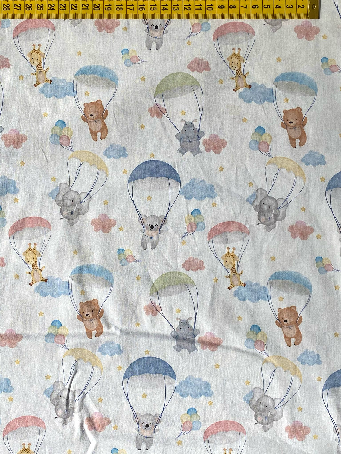 Tecido De Animais Da selva Com Balões  1