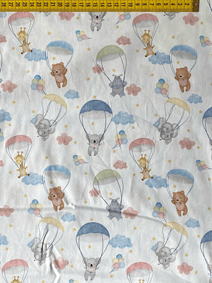 Tecido De Animais Da selva Com Balões 