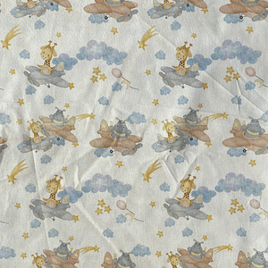 Tecido Com Animais Em Aviões