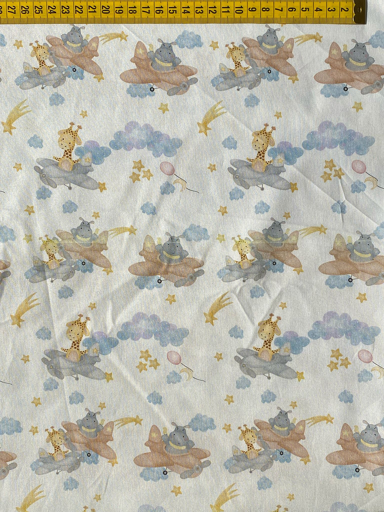 Tecido Com Animais Em Aviões 1