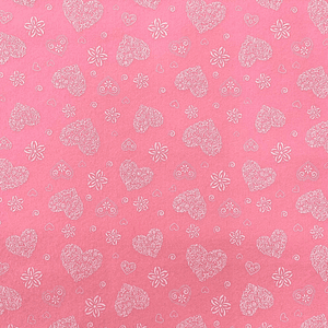 Feltro Rosa Com Corações 
