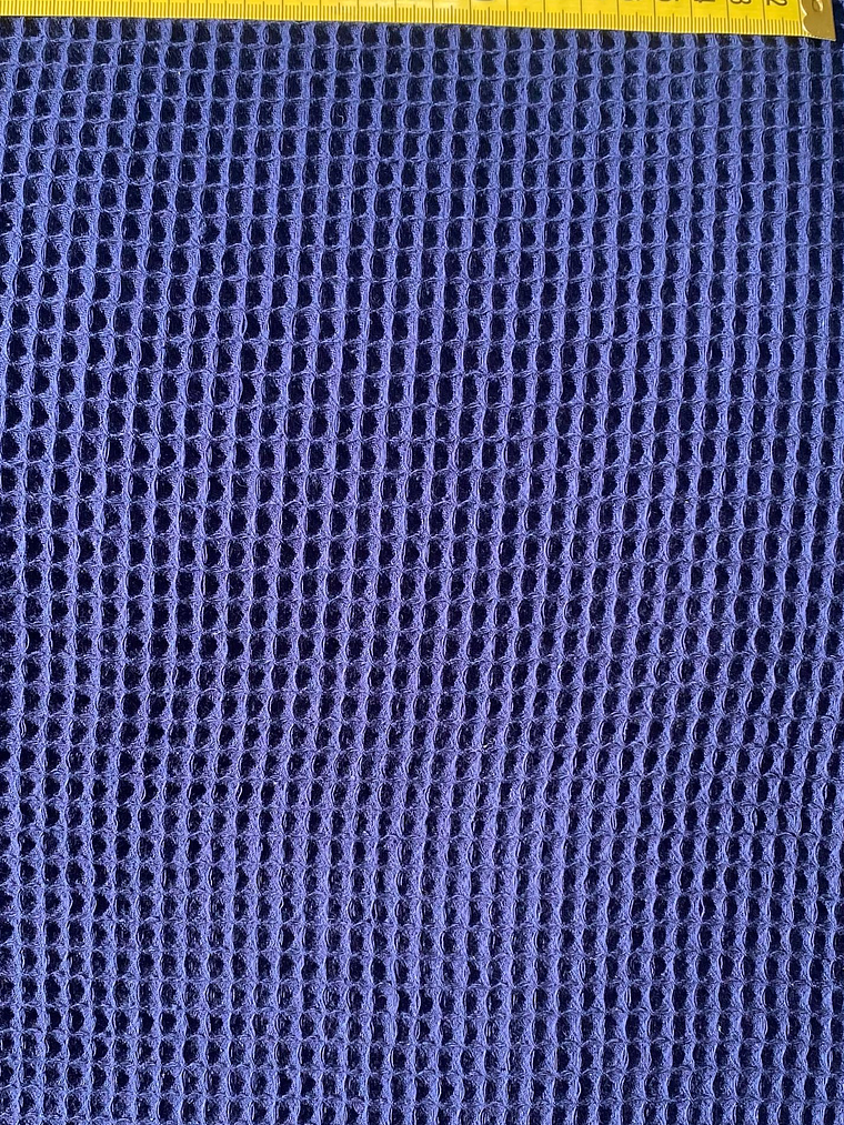 Tecido Waffle Azul Escuro  1