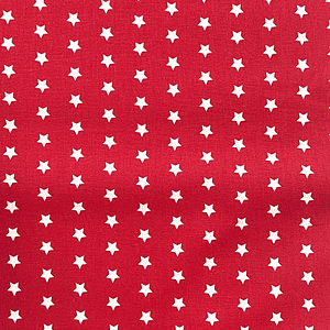 Tecido Vermelho Com Estrelas 