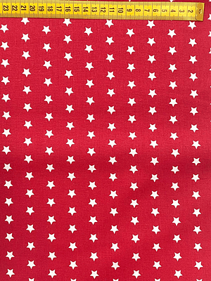 Tecido Vermelho Com Estrelas 