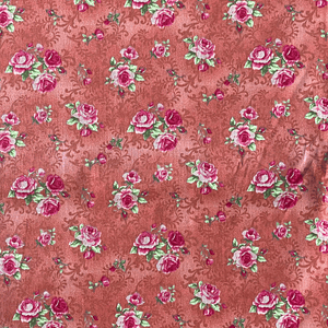 Tecido Cor de Tijolo Floral 