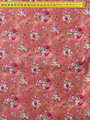 Tecido Cor de Tijolo Floral 