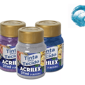 TINTA TECIDO GLITTER AZUL TURQUESA