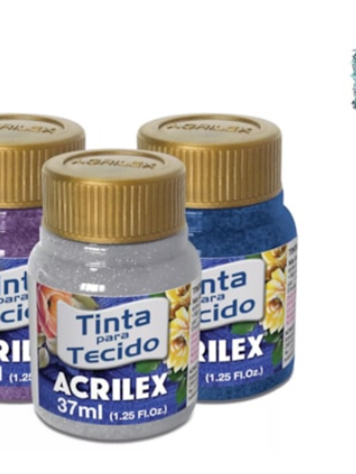 TINTA TECIDO GLITTER VERDE ESMERALDA 1