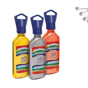 DIMENSIONAL 3D COLOR METALLIC BRANCO