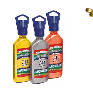 DIMENSIONAL 3D COLOR METALLIC DOURADO