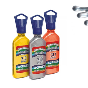 DIMENSIONAL 3D COLOR METALLIC PRATA