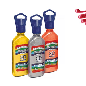 DIMENSIONAL 3D COLOR METALLIC VERMELHO