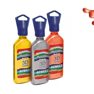 DIMENSIONAL 3D COLOR METALLIC LARANJA