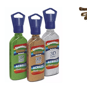 DIMENSIONAL 3D GLITTER OURO