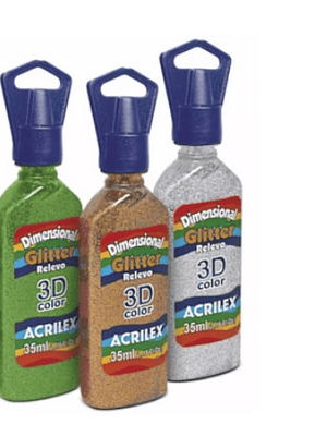 DIMENSIONAL 3D GLITTER OURO