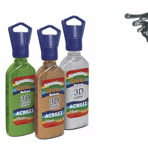 DIMENSIONAL 3D GLITTER PRATA