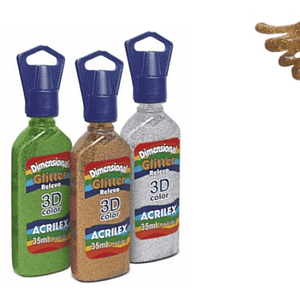 DIMENSIONAL 3D GLITTER AMARELO