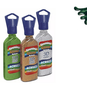 DIMENSIONAL 3D GLITTER VERDE