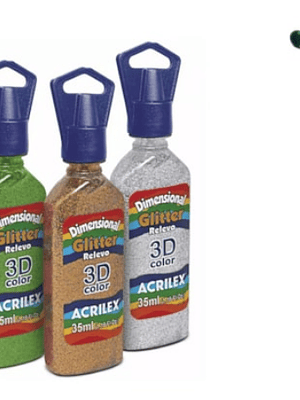 DIMENSIONAL 3D GLITTER VERDE