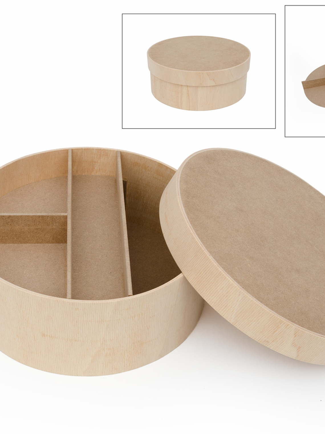 Caixa de Batizado de Madeira Redonda  1