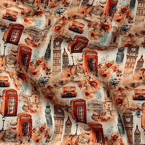 Tecido temático Londres vintage