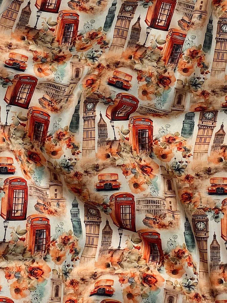 Tecido temático Londres vintage 1