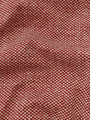 Tecido estampado geométrico vermelho com mini flores brancas