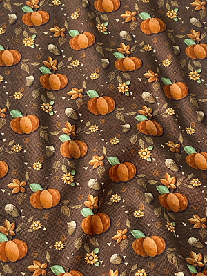 Tecido de outono com abóboras 
