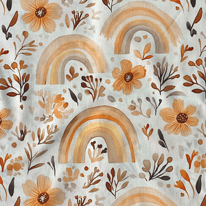 Tecido com arco iris em tons pasteis 