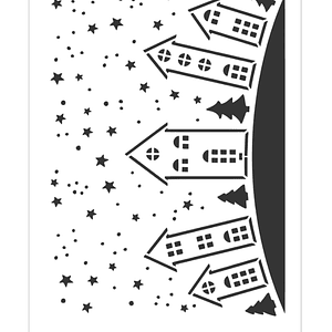 STENCIL 20X30CM CASAS COM ESTRELAS