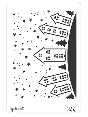 STENCIL 20X30CM CASAS COM ESTRELAS