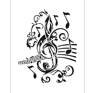 STENCIL 20X30CM MUSICA