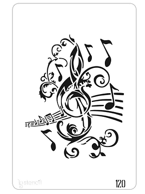 STENCIL 20X30CM MUSICA