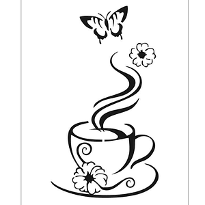 STENCIL 20X30CM TEA TIME