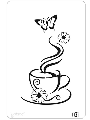 STENCIL 20X30CM TEA TIME