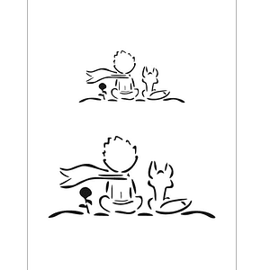STENCIL 20X30CM MENINO E RAPOSA
