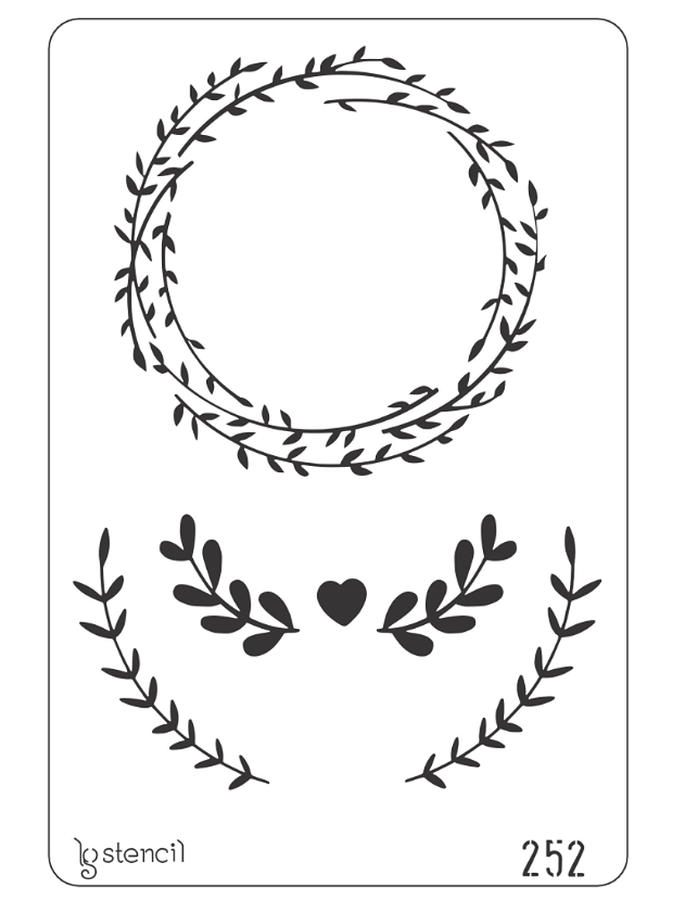 STENCIL 20X30CM  COROA DE RAMOS 1