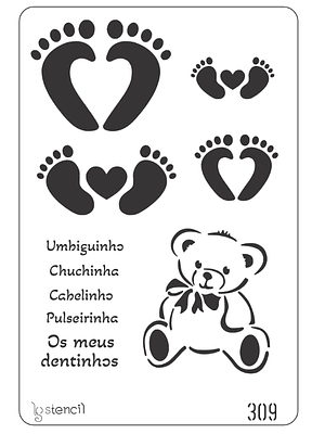 STENCIL 20X30CM INFANTIL URSINHO