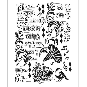 STENCIL 20X30CM MUSICA