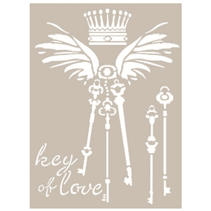Stencil chaves de amor 21x30
