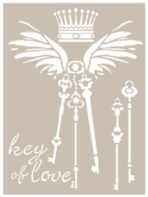 Stencil chaves de amor 21x30