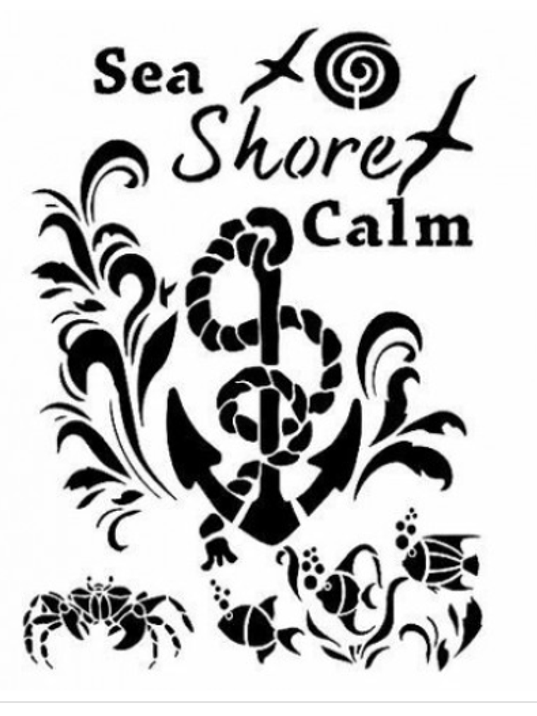 Stencil SEA SHORE CALM 21x30 1