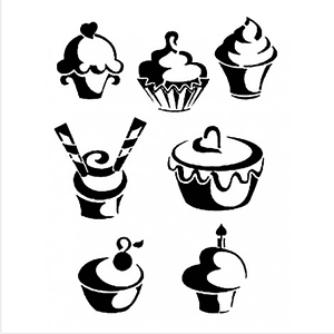 Stencil CUPCAKES 21X 29