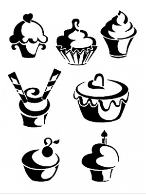 Stencil CUPCAKES 21X 29