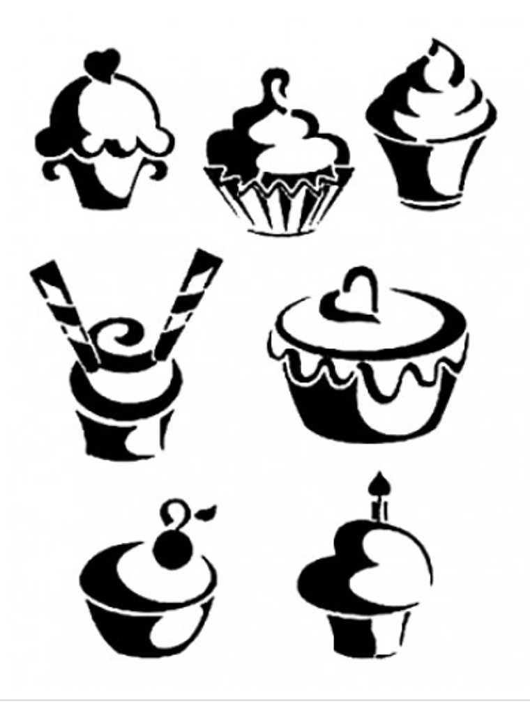 Stencil CUPCAKES 21X 29 1