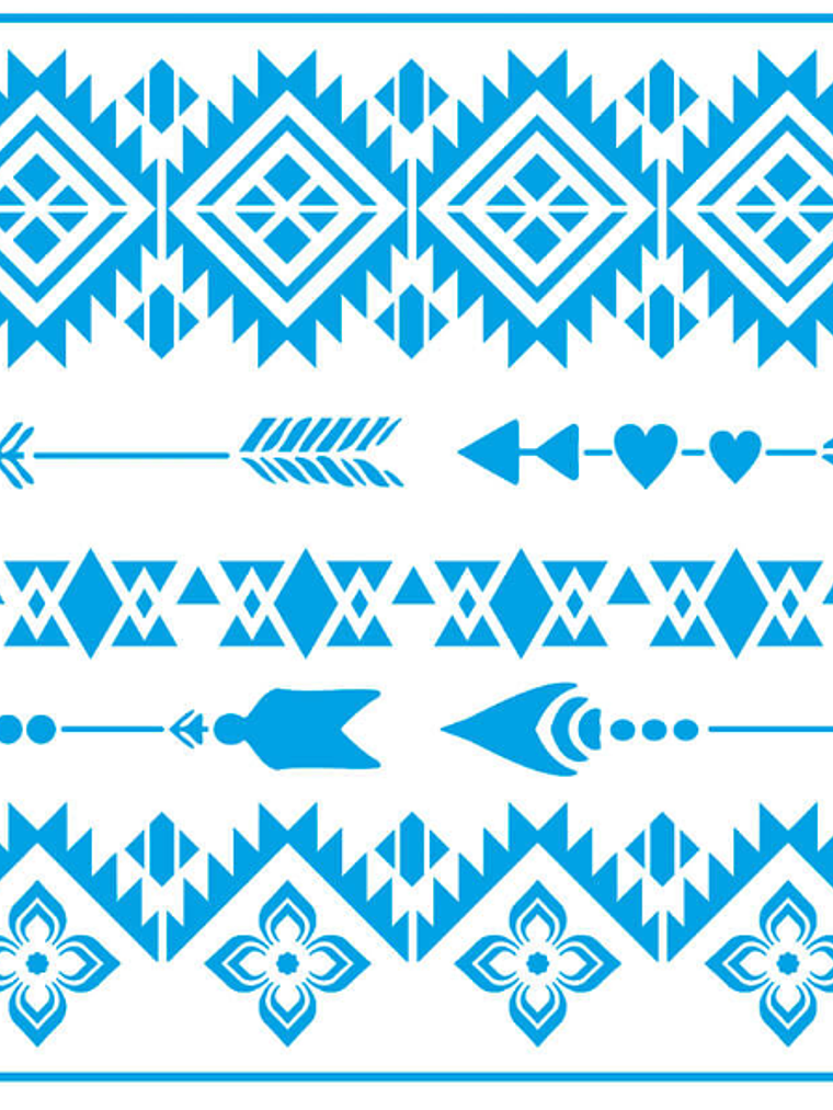 Stencil Retangular - Tribal 1
