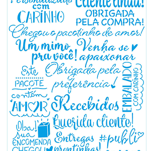 Stencil Retangular - Palavras Comércio / Vendas