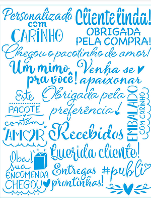 Stencil Retangular - Palavras Comércio / Vendas